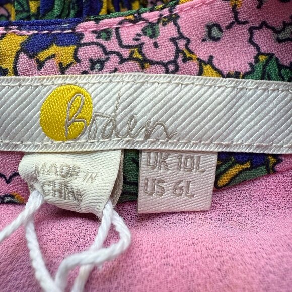 Boden Women's 6L Tall Floral Long-Sleeve Tiered Plisse Skirt Mini Dress - Picture 4 of 16